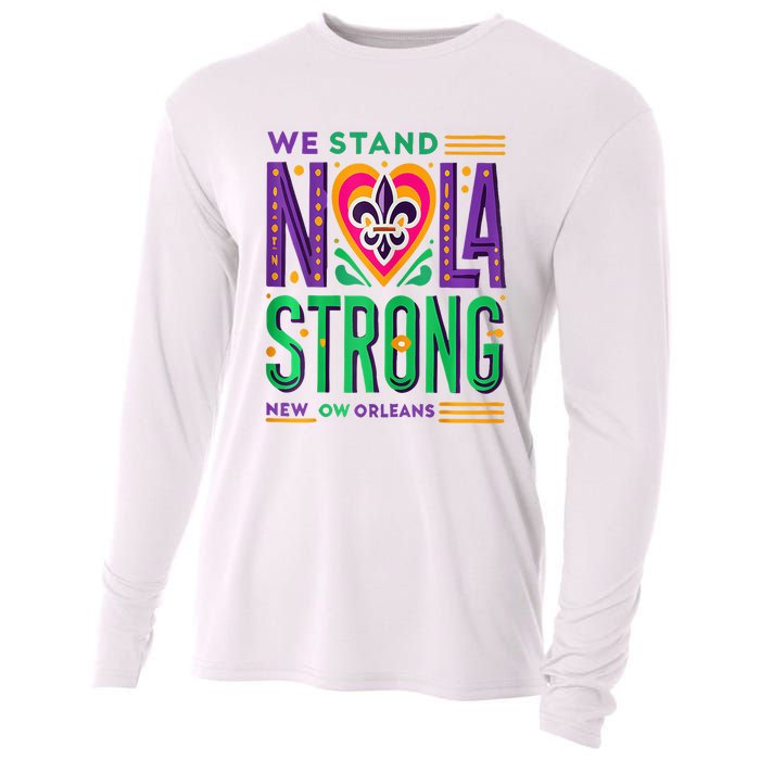 Louisiana Culture T Vintag We Stand Nola Strong Apparel Cooling Performance Long Sleeve Crew