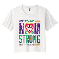 Louisiana Culture T Vintag We Stand Nola Strong Apparel Women's Crop Top Tee