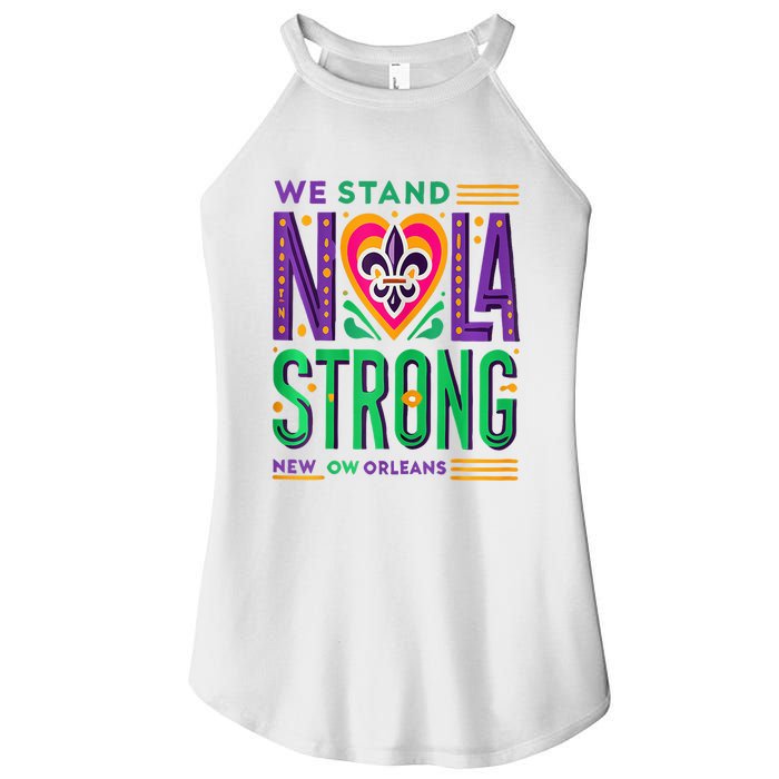 Louisiana Culture T Vintag We Stand Nola Strong Apparel Women's Perfect Tri Rocker Tank