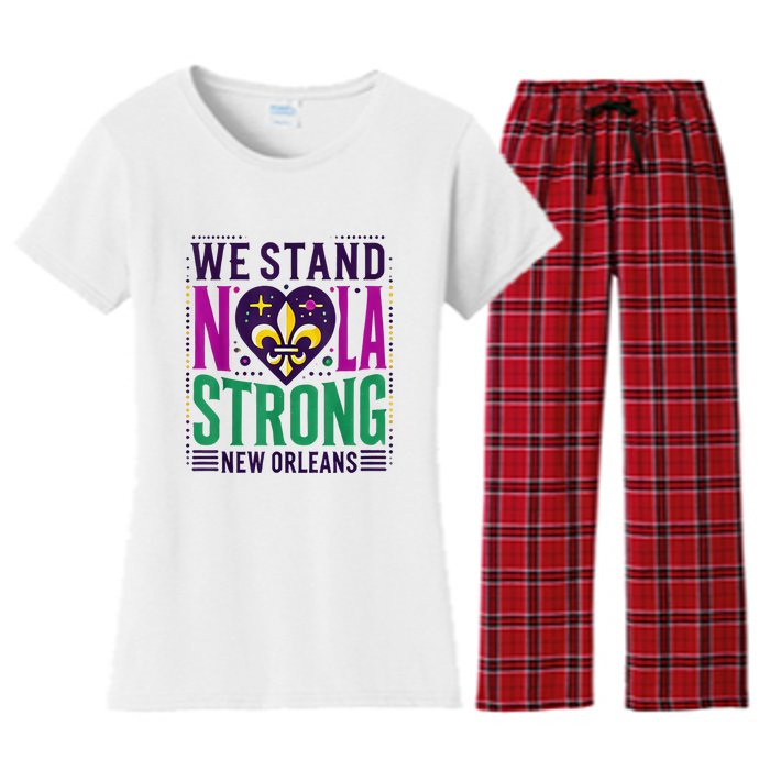 Louisiana Culture T Vintag We Stand Nola Strong Apparel Women's Flannel Pajama Set