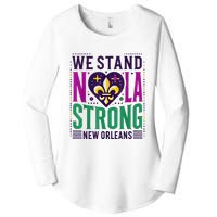 Louisiana Culture T Vintag We Stand Nola Strong Apparel Women's Perfect Tri Tunic Long Sleeve Shirt