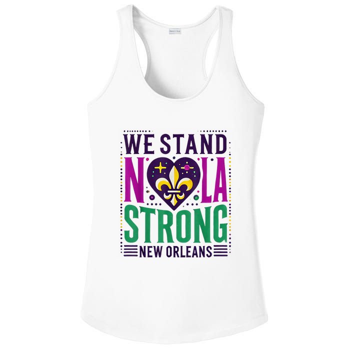 Louisiana Culture T Vintag We Stand Nola Strong Apparel Ladies PosiCharge Competitor Racerback Tank