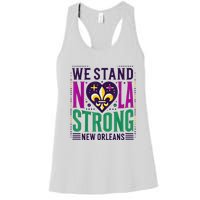 Louisiana Culture T Vintag We Stand Nola Strong Apparel Women's Racerback Tank