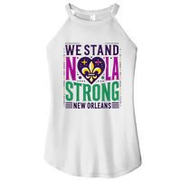 Louisiana Culture T Vintag We Stand Nola Strong Apparel Women's Perfect Tri Rocker Tank