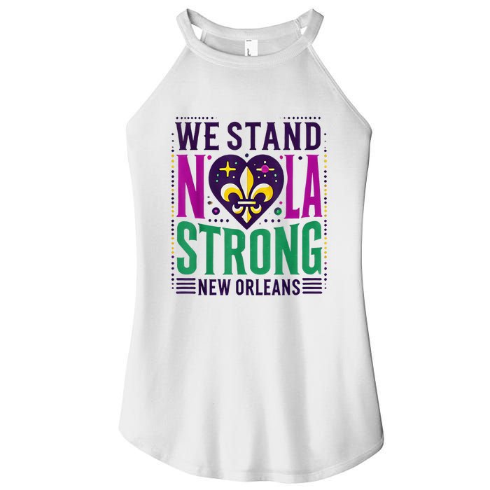 Louisiana Culture T Vintag We Stand Nola Strong Apparel Women's Perfect Tri Rocker Tank