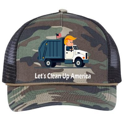 LetS Clean Up America With AmericaS Favorite Garbage Retro Rope Trucker Hat Cap