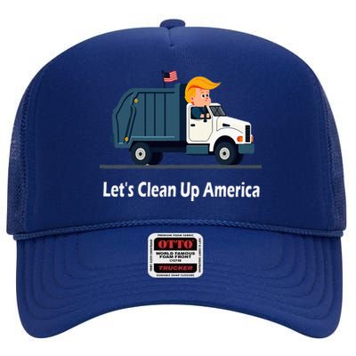 LetS Clean Up America With AmericaS Favorite Garbage High Crown Mesh Back Trucker Hat