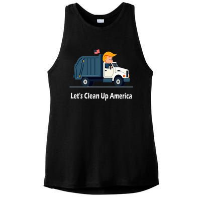 LetS Clean Up America With AmericaS Favorite Garbage Man Ladies PosiCharge Tri-Blend Wicking Tank