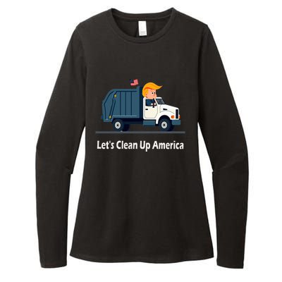 LetS Clean Up America With AmericaS Favorite Garbage Man Womens CVC Long Sleeve Shirt