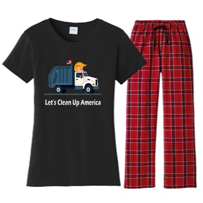 LetS Clean Up America With AmericaS Favorite Garbage Man Women's Flannel Pajama Set