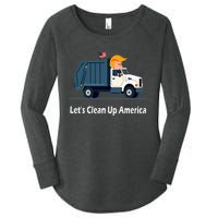 LetS Clean Up America With AmericaS Favorite Garbage Man Women's Perfect Tri Tunic Long Sleeve Shirt