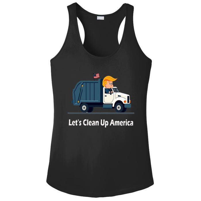 LetS Clean Up America With AmericaS Favorite Garbage Man Ladies PosiCharge Competitor Racerback Tank