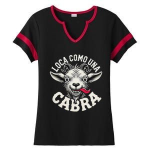 Loca Como Una Cabra Funny Spanish Saying Ladies Halftime Notch Neck Tee