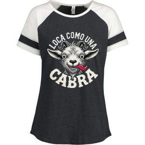 Loca Como Una Cabra Funny Spanish Saying Enza Ladies Jersey Colorblock Tee