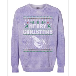 Lobster Christmas Ugly Funny Xmas Gift Colorblast Crewneck Sweatshirt