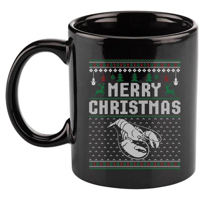 Lobster Christmas Ugly Funny Xmas Gift 11oz C Handle Ceramic Mug