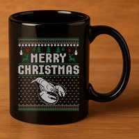 Lobster Christmas Ugly Funny Xmas Gift 11oz C Handle Ceramic Mug