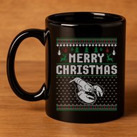 Lobster Christmas Ugly Funny Xmas Gift 11oz C Handle Ceramic Mug