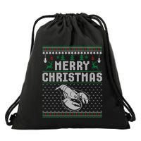 Lobster Christmas Ugly Funny Xmas Gift Drawstring Bag