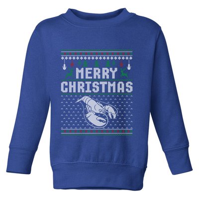 Lobster Christmas Ugly Funny Xmas Gift Toddler Sweatshirt