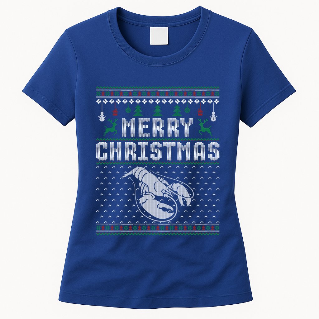 Lobster Christmas Ugly Funny Xmas Gift Womens T-Shirt