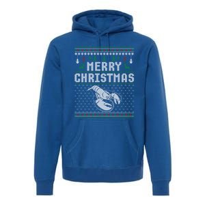 Lobster Christmas Ugly Funny Xmas Gift Premium Hoodie