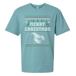 Lobster Christmas Ugly Funny Xmas Gift Sueded Cloud Jersey T-Shirt