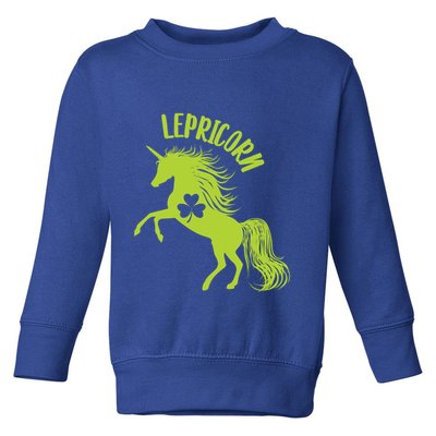 Lepricorn Cute Unicorn Leprechaun St Patricks Clover Gift Toddler Sweatshirt