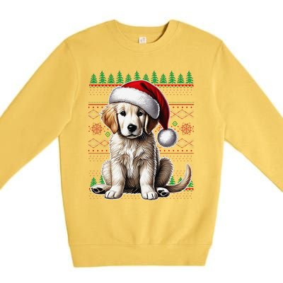 Labrador Christmas Ugly Sweater Funny Dog Lover Xmas Premium Crewneck Sweatshirt