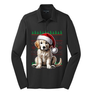 Labrador Christmas Ugly Sweater Funny Dog Lover Xmas Silk Touch Performance Long Sleeve Polo