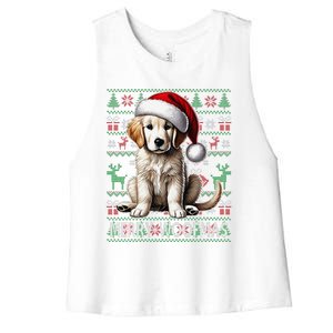 Labrador Christmas Ugly Sweater Funny Dog Lover Xmas Women's Racerback Cropped Tank