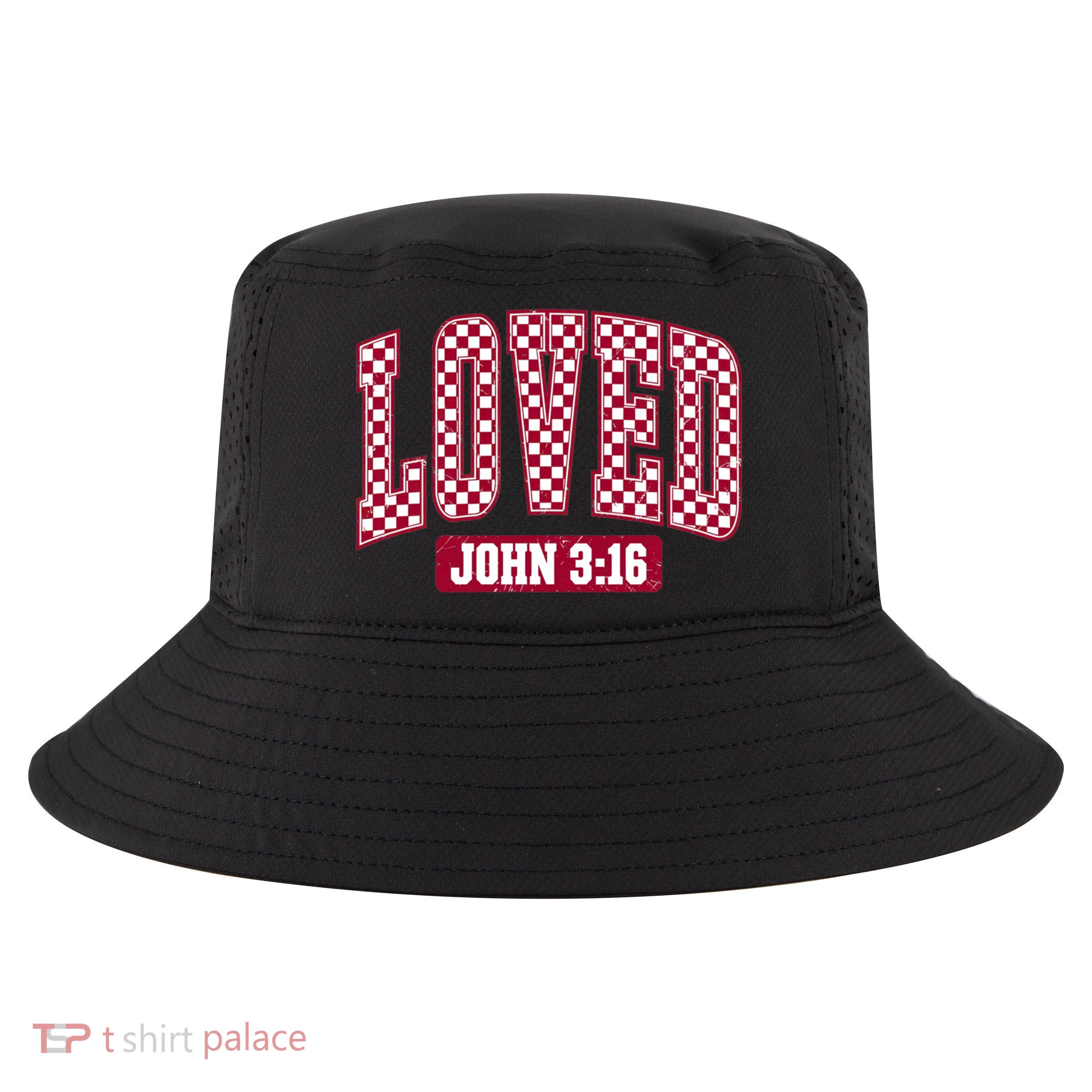 Loved Christian Valentines Great Gift Cool Comfort Performance Bucket Hat