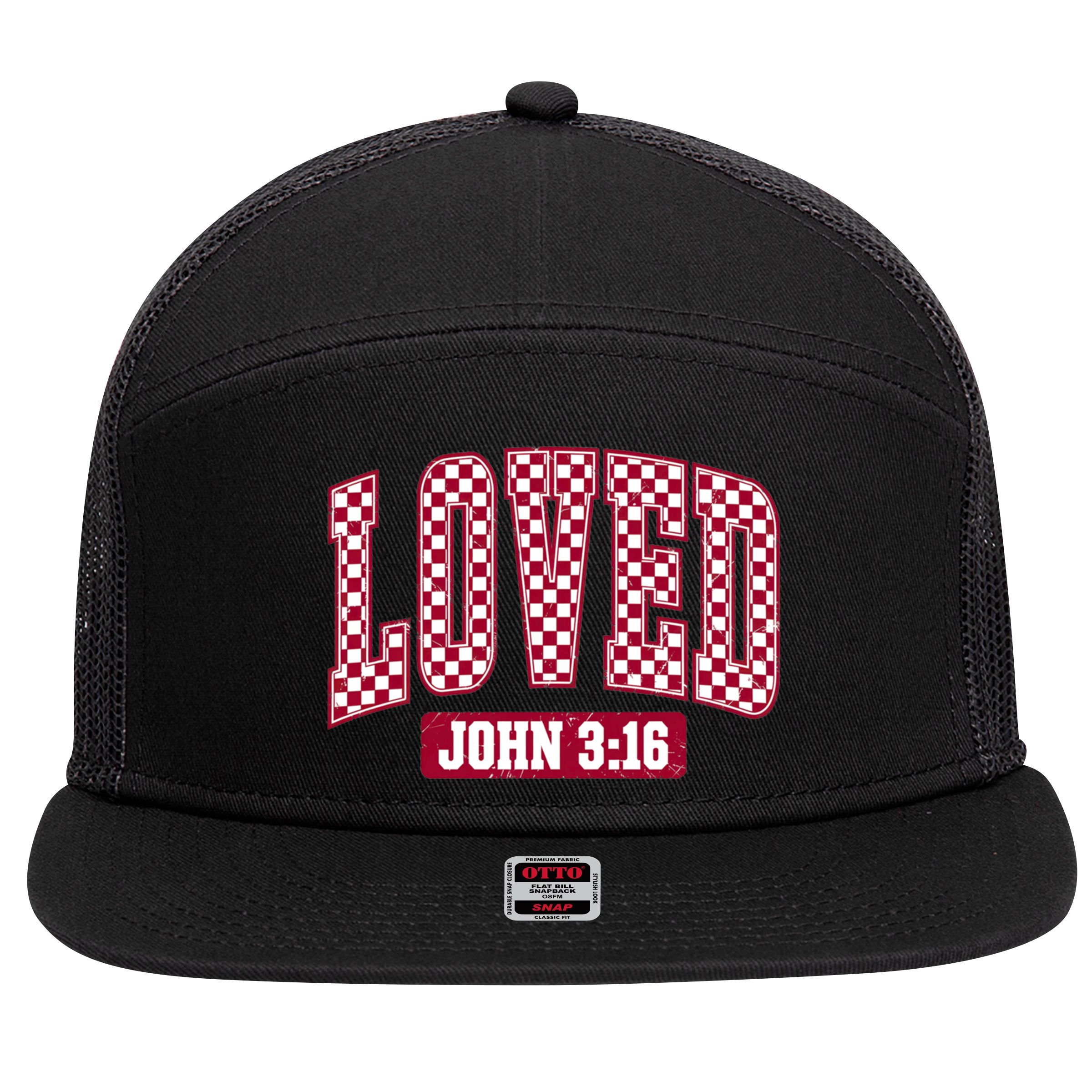 Loved Christian Valentines Great Gift 7 Panel Mesh Trucker Snapback Hat
