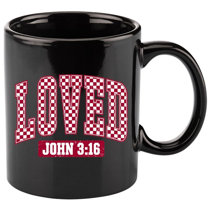 Loved Christian Valentines Great Gift 11oz C Handle Ceramic Mug