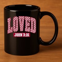 Loved Christian Valentines Great Gift 11oz C Handle Ceramic Mug