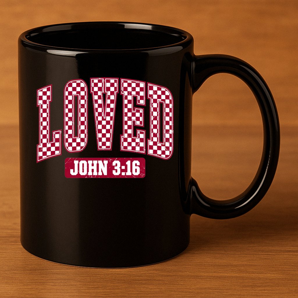 Loved Christian Valentines Great Gift 11oz C Handle Ceramic Mug