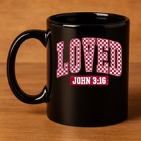 Loved Christian Valentines Great Gift 11oz C Handle Ceramic Mug