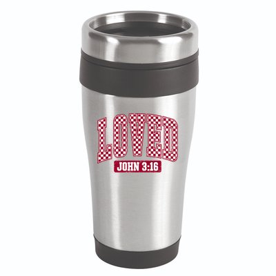 Loved Christian Valentines Great Gift 16oz Travel Tumbler