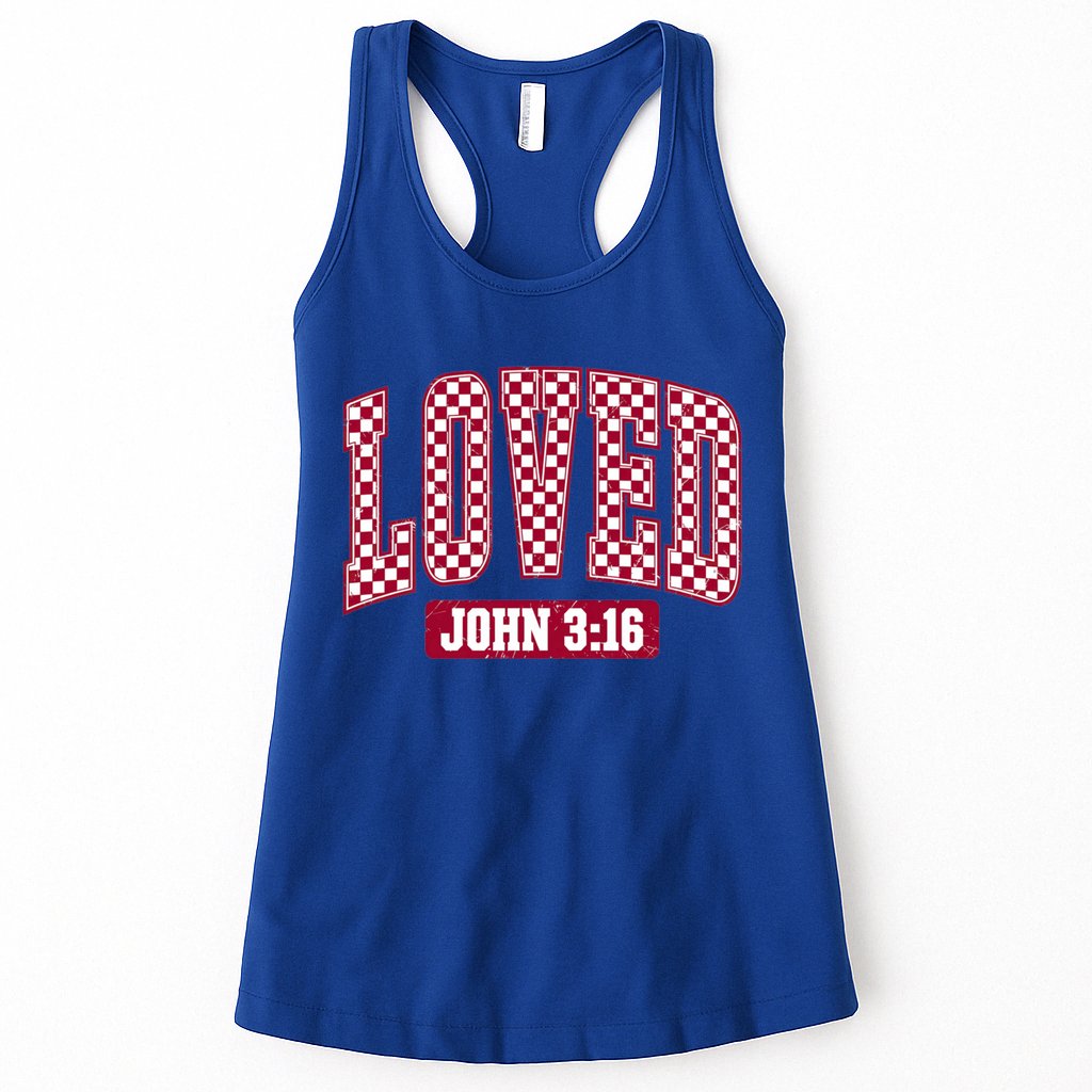 Loved Christian Valentines Great Gift Womens Tank Top