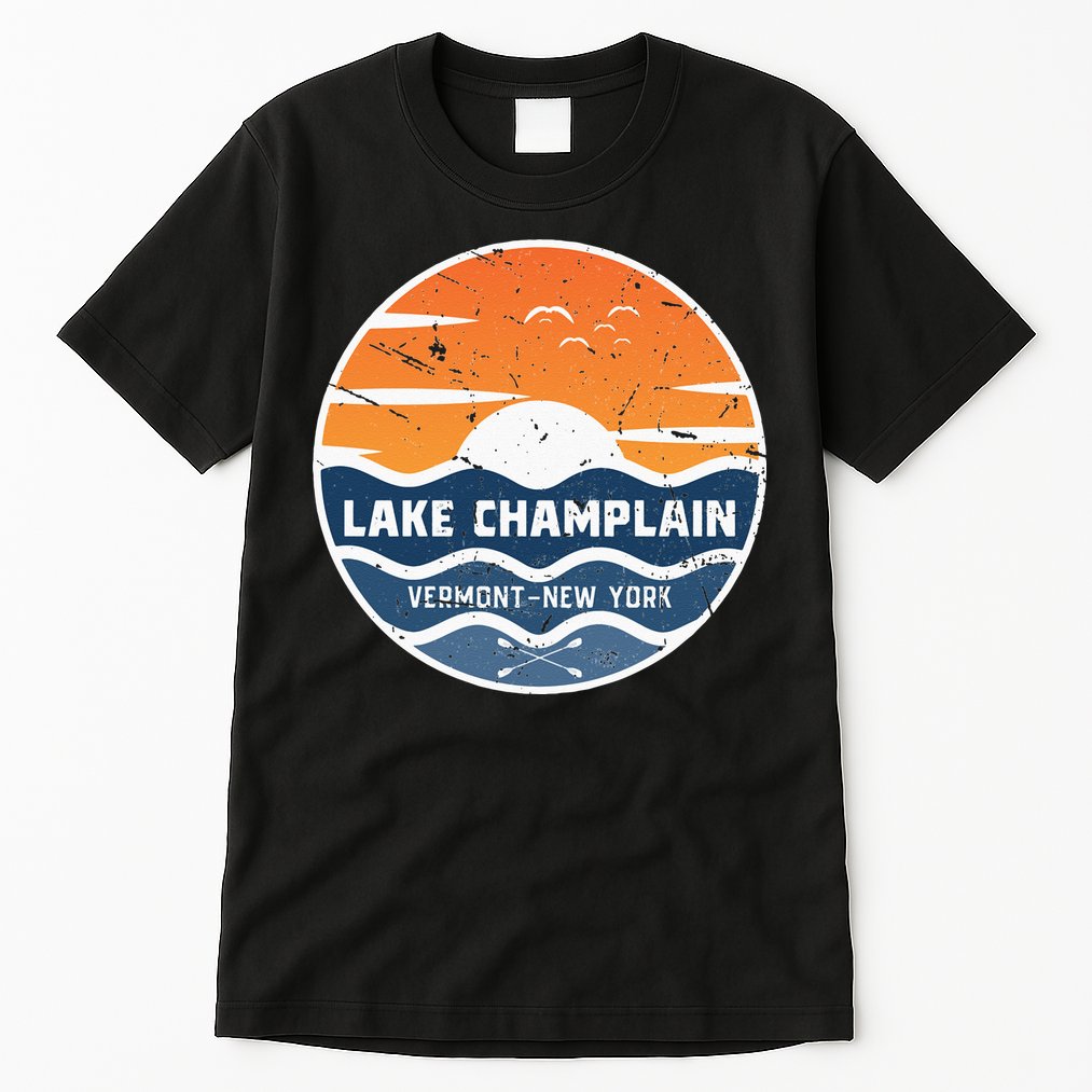 Lake Champlain Vermont New York Lake Champlain Tall T-Shirt
