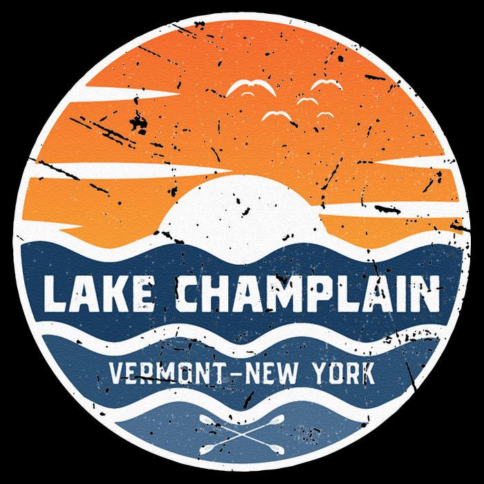 Lake Champlain Vermont New York Lake Champlain Drawstring Bag