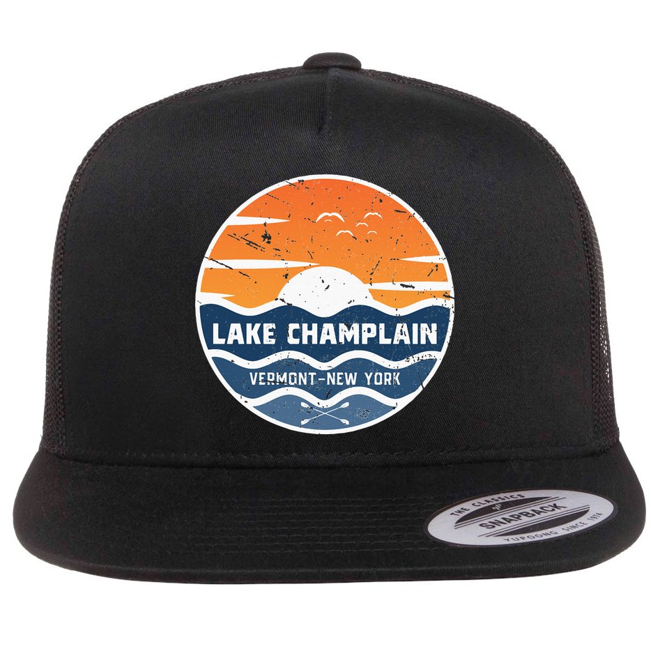 Lake Champlain Vermont New York Lake Champlain Flat Bill Trucker Hat