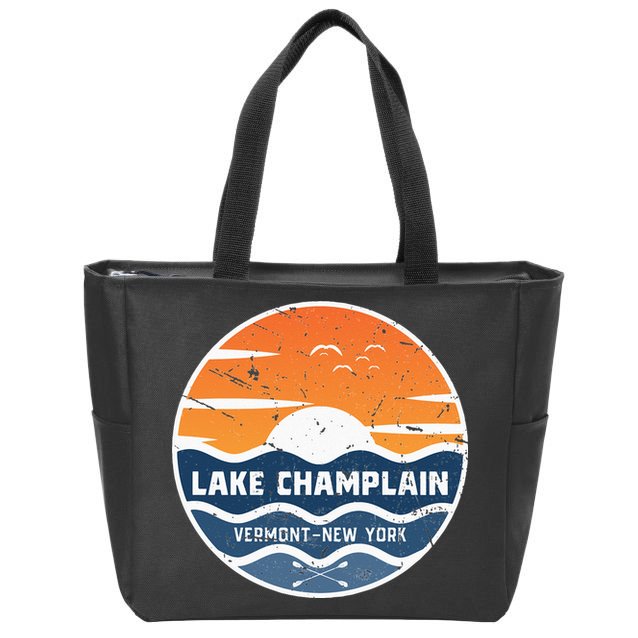 Lake Champlain Vermont New York Lake Champlain Zip Tote Bag