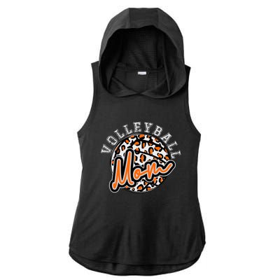 Leopard Cheetah Volleyball Orange Mom Gift Trendy Gift Ladies PosiCharge Tri-Blend Wicking Draft Hoodie Tank