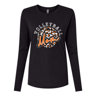 Leopard Cheetah Volleyball Orange Mom Gift Trendy Gift Womens Cotton Relaxed Long Sleeve T-Shirt