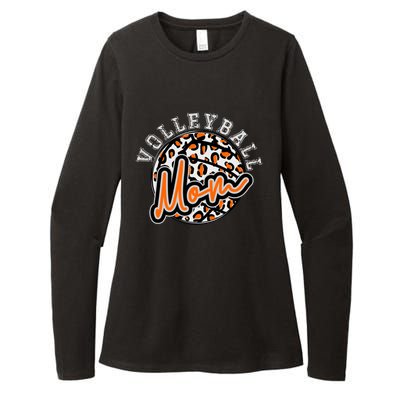 Leopard Cheetah Volleyball Orange Mom Gift Trendy Gift Womens CVC Long Sleeve Shirt