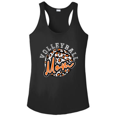 Leopard Cheetah Volleyball Orange Mom Gift Trendy Gift Ladies PosiCharge Competitor Racerback Tank