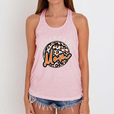 Leopard Cheetah Volleyball Orange Mom Gift Trendy Gift Women's Knotted Racerback Tank