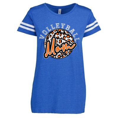 Leopard Cheetah Volleyball Orange Mom Gift Trendy Gift Enza Ladies Jersey Football T-Shirt