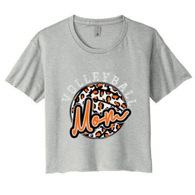 Leopard Cheetah Volleyball Orange Mom Gift Trendy Gift Women's Crop Top Tee